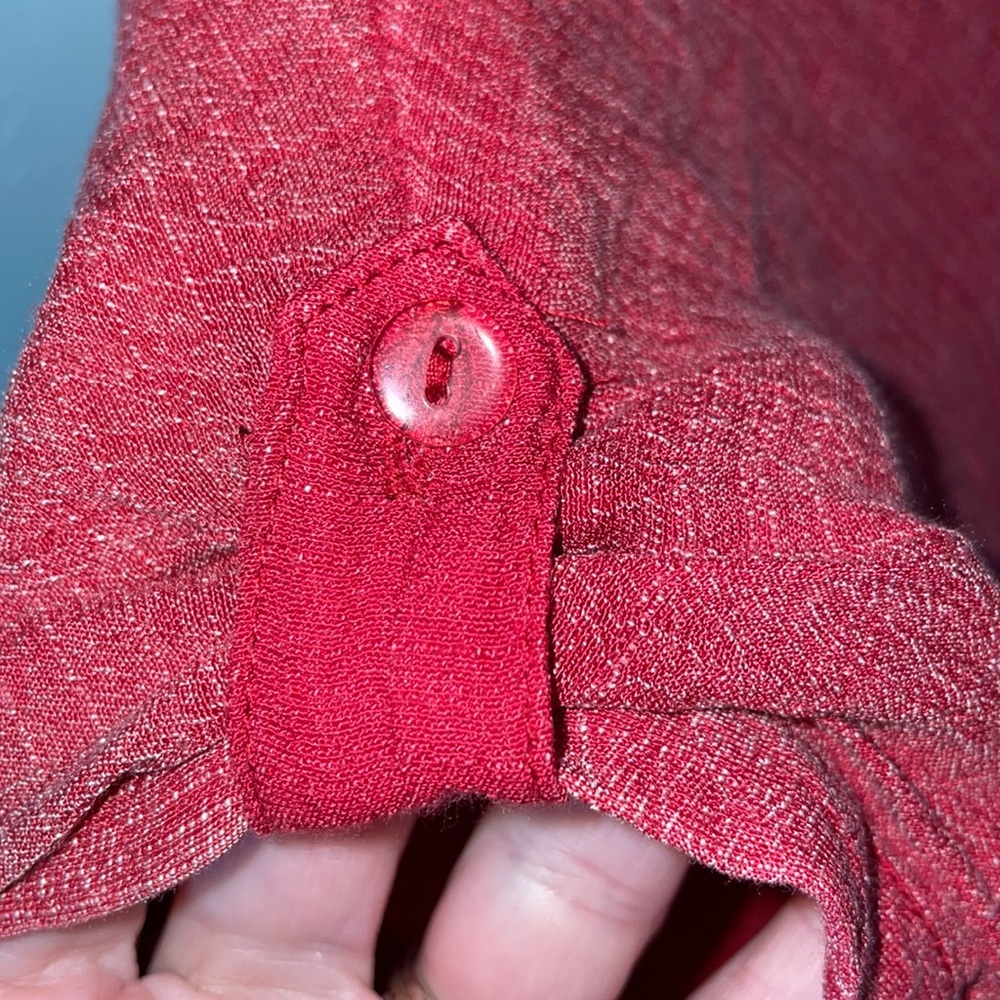Red button up blouse - Picture 3 of 6